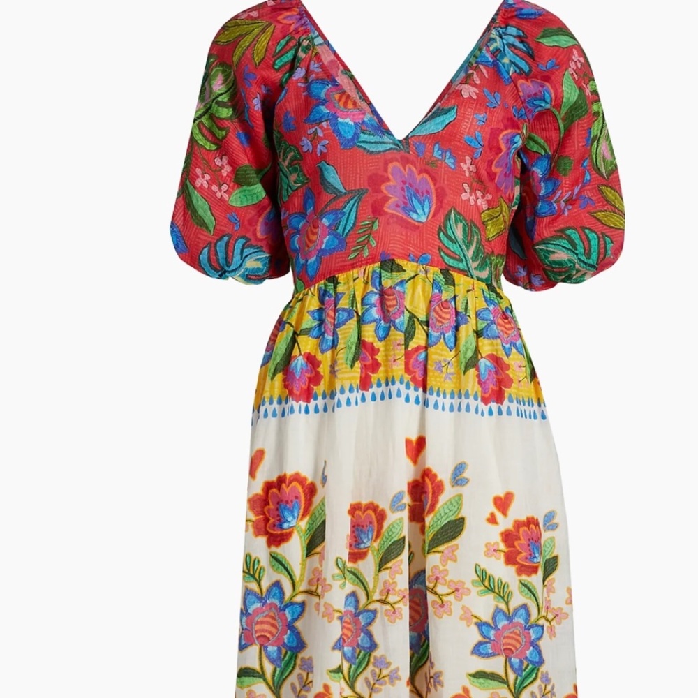 Johnny Was Roumba Colorblocked Maxi Dress Xs Floral Motif